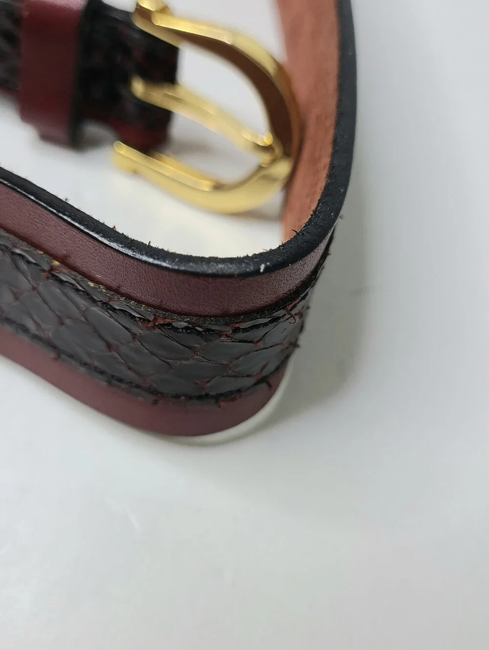 Pierre Cardin Oxblood Genuine Cowhide Equestrian Horseshoe Buckle Vintage Belt